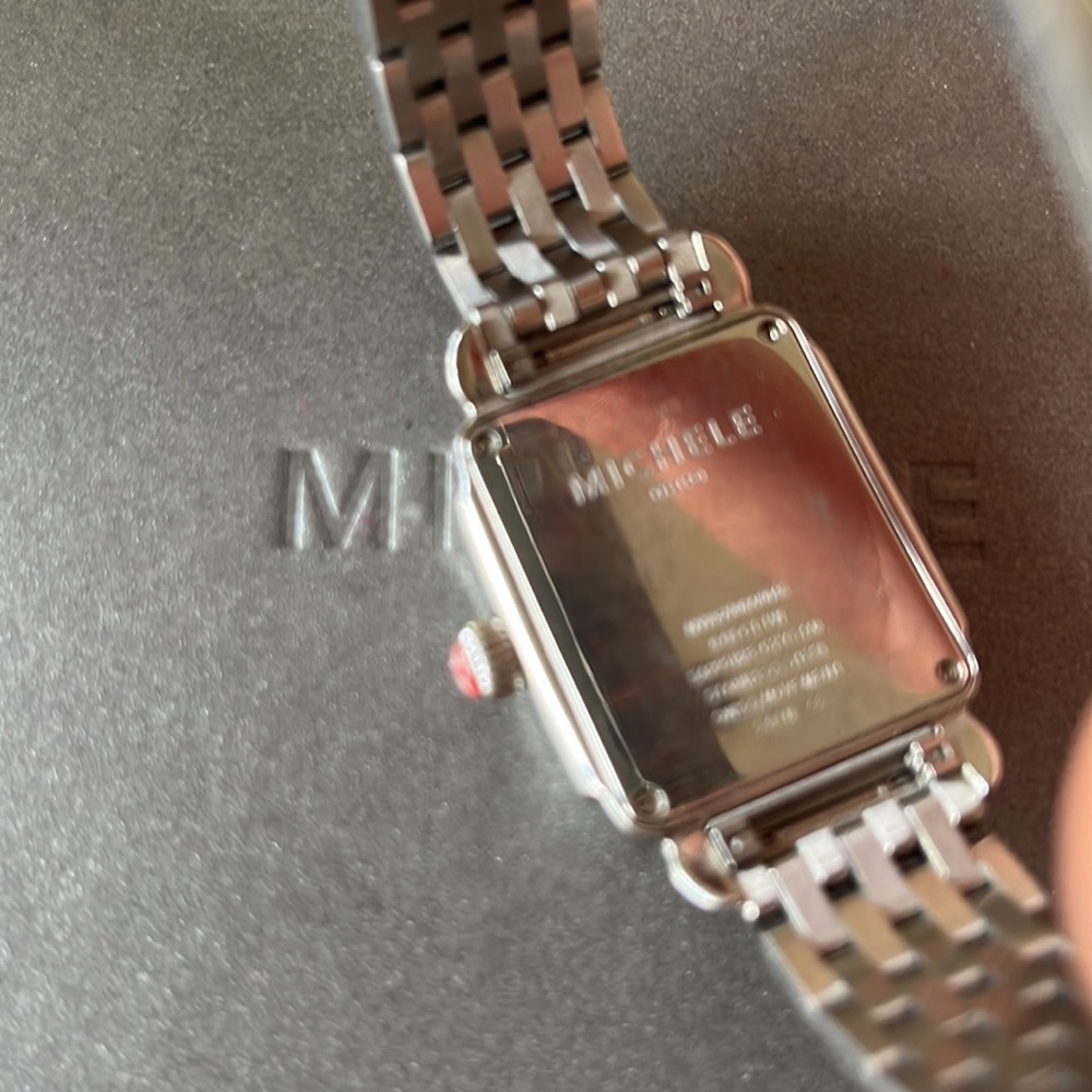 Michele Deco Stainless Watch with Diamond Inset Numerals - Picture 4 of 5